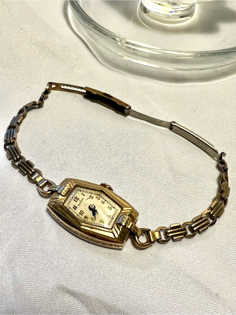 Vntg Bulova Art Deco style Manual Watch, “as is”, 10kRGP, works/needs cleaning.